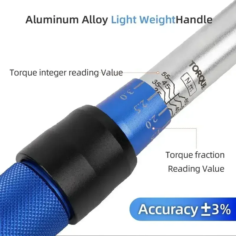 5-60N.m Torque Wrench 3/8 Inch Square Drive Torques Key ±3% High Precision Torque Wrench Professional Bicycle Automotive Tool 5