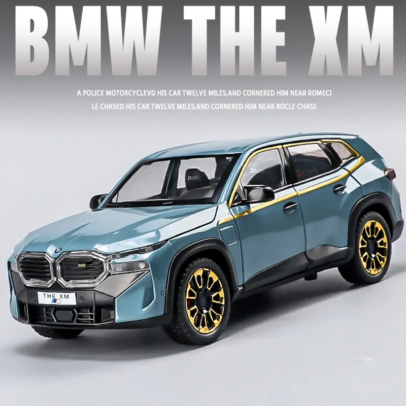 Simulazione 1/24 Bmw The Xm Alloy Car Model Sound Light Pullback Collective Voiture Miniature Kids Boys Car Toy Regalo Di Compleanno