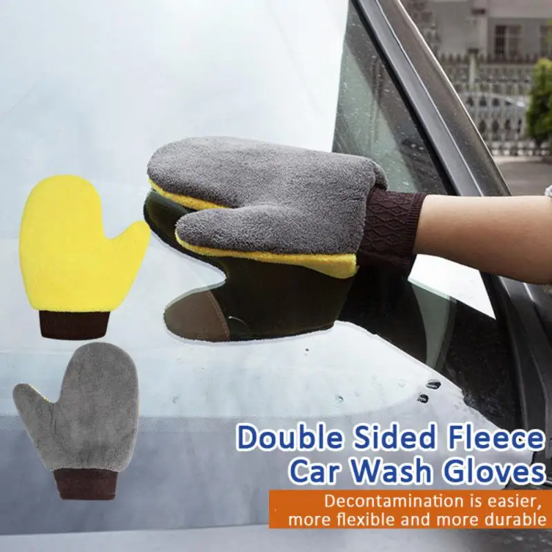 

Перчатки для мойки автомобиля, двусторонние утолщенные бархатные микрофибры, щетка для мытья автомобиля