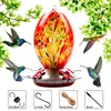 Colorful Hummingbird Food Feeder Hand Blown Glass Feeder Drinker Water Feeding Bowl for Garden Yard Decoration 1