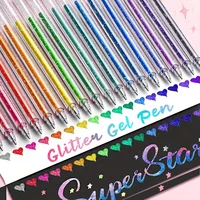 12-36pcs Glitter Gel Pens Set,Quick-Drying Metallic Ink,Fine Point for Drawing, Book Doodling, Art Marking with Storage Case 1