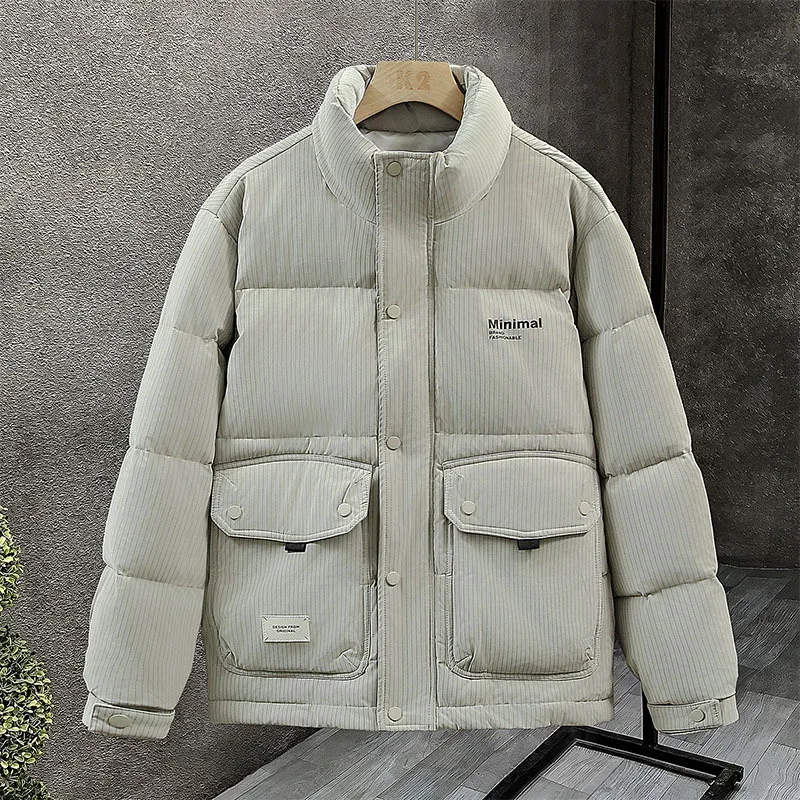 thumbnail image 1 of Chaqueta de plumón de piel sintética para hombre, nueva chaqueta corta de marca de moda de alta gama de invierno, 1 of 5