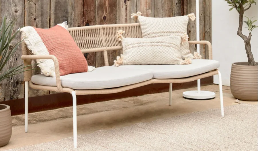 

Outdoor simple aluminum alloy frame rope sofa leisure sofa rattan chair modern simple square mall sofa