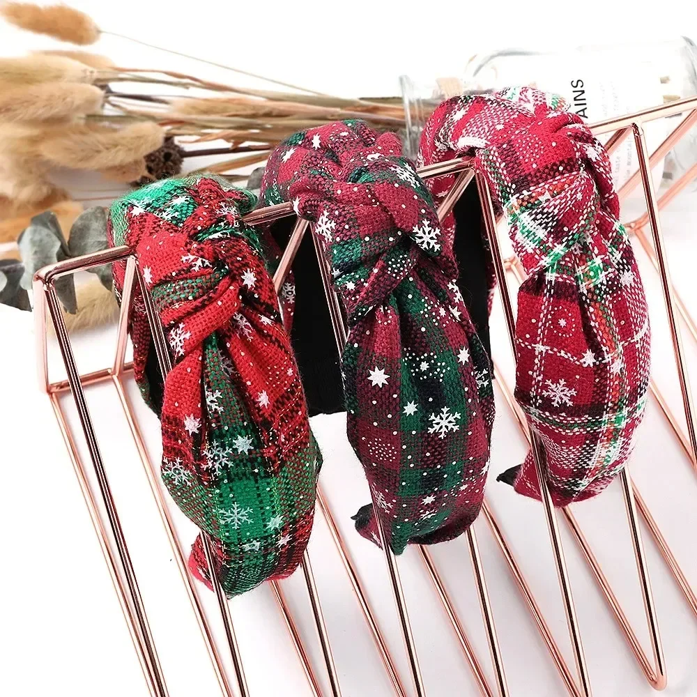 Christmas Red Hair Bands New Year Cartoon Snowflake Elk Hairband Holiday Party Headband Hair Accessories for Women Girls