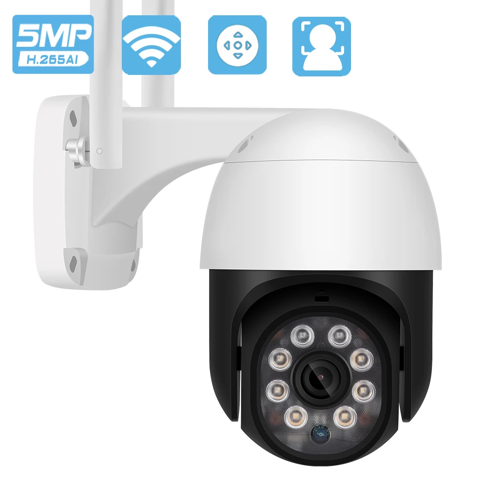 PTZ 1080P Wifi IP Caméra de Surveillance Sans fil Vision Nuit Sécurité Extérieur 