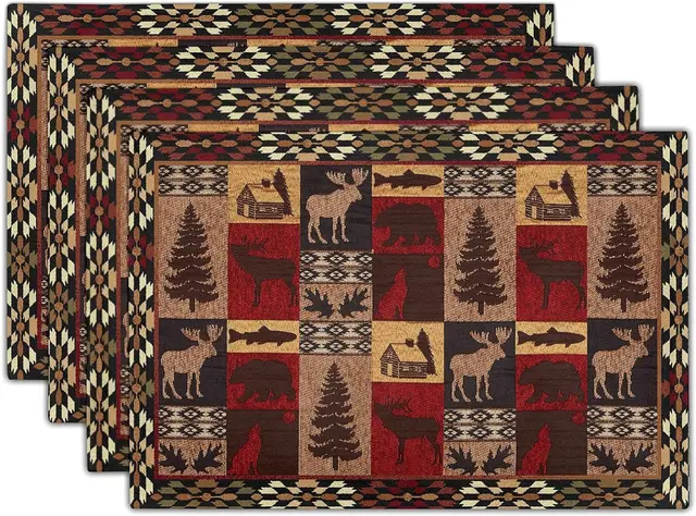 Lodge Placemats Set of 4: A Rustic Oriental Addition to Your Table