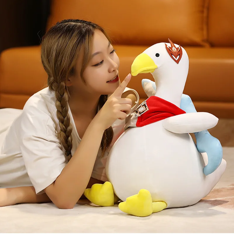 

60cm Genshin Impact Tartaglia Duck Toy Soft Childe Duck Plush Toys Cuddly Pillow Throw Plushie Doll Fluffy Hug Cushion For Gifts