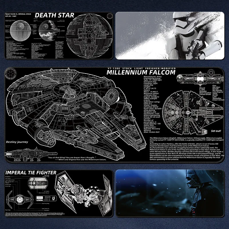 Star Wars Millennium Falcon Gaming Mouse Pad Tappetino Per Mouse Grande Darth Vader Gamer Computer Mouse Pad Tastiera Per Laptop Tappetino Da Scrivani