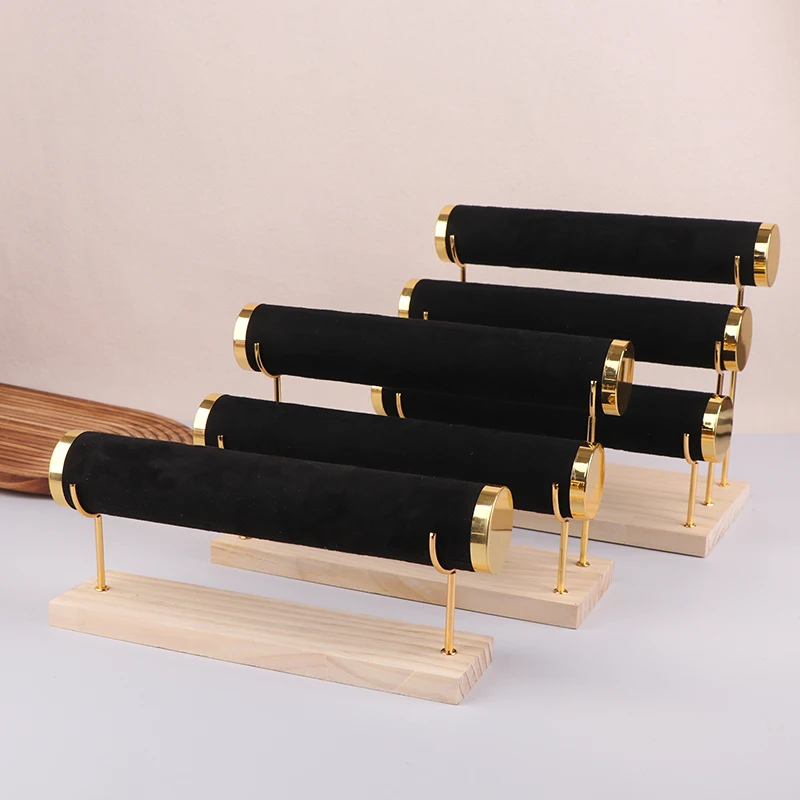 1/2/3-Layer Jewelry Display Stand Wooden Jewelry Bracelet Watch Display Holder For Women Men Gift