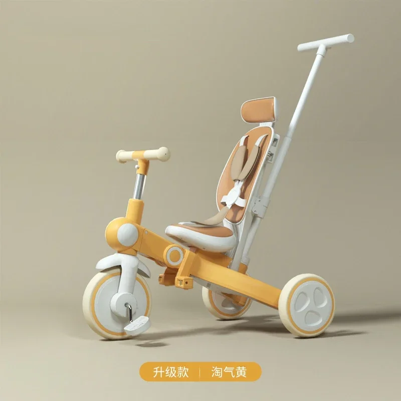 Children's tricycle bicycle 1-3-6-year-old baby baby walking artifact trolley can be folded easily