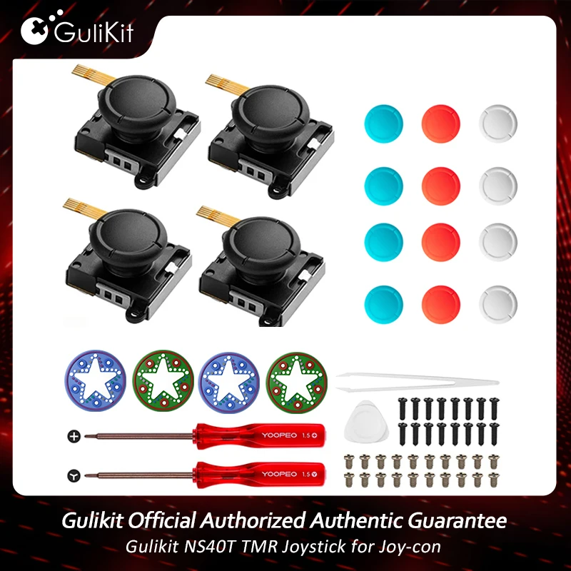 Gulikit NS40T TMR Joystick for Joy-con Repair Replacement for Nintendo Swith OLED NS Lite Joycon Stick Cap Gamepad Accessories