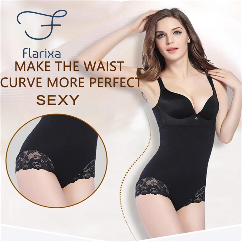 FlarixaHighWaistLaceHipLiftShapewearSeamlessPantiesWithBelly