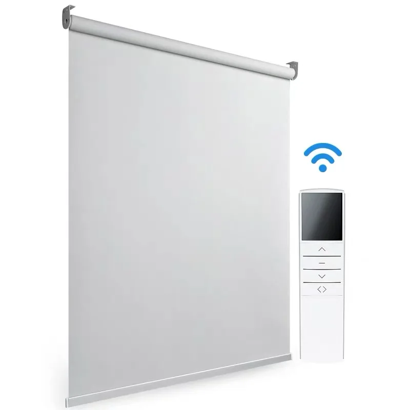 

Easy to fix remote control electric smart Wifi polyester shading full blackout roller blind