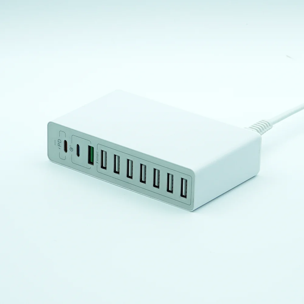 High-Speed 65W USB Charger with 10-Port Quick Charge 3.0 & Type C PD Fast Charging Adapter