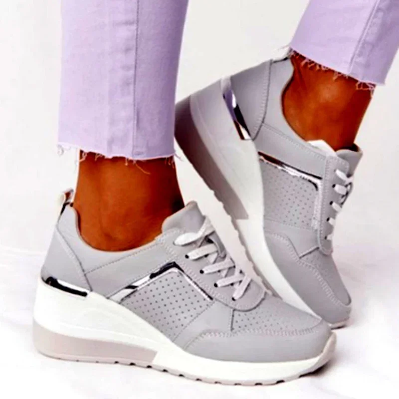 

2024 New Women Sneakers Solid Color Platform Shoes Thick Bottom Zipper Women's Vulcanized Shoes Sneakers Zapatos De Mujer Shoes