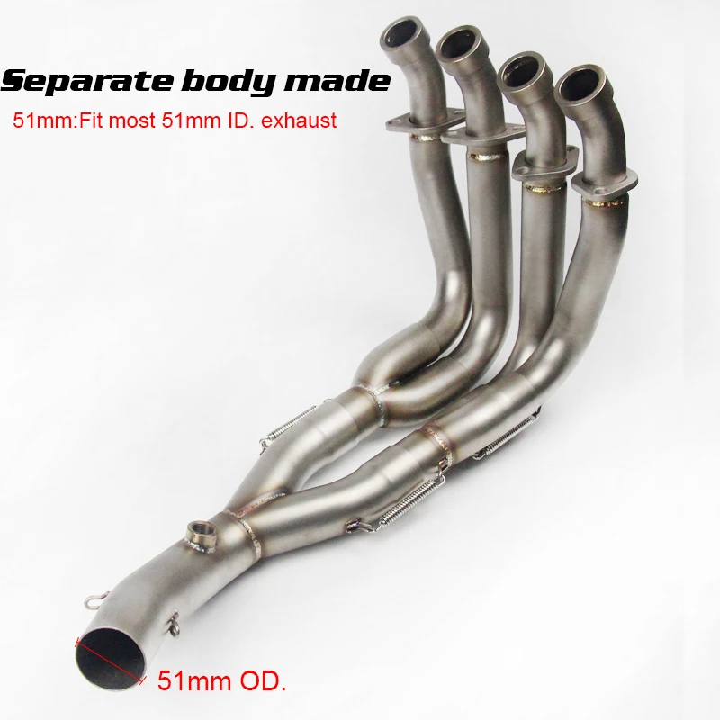Exhaust pipe tube KIMISS Motorcycle Modification Exhaust Middle Link Pipe Muffler for R6 2006-2014 Stainless Steel 