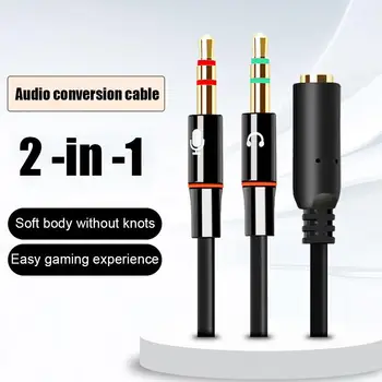 Splitter convertitore audio per microfono per cuffie per computer Splitter a Y audio per microfono per cuffie da 3,5 mm femmina a 2 doppi da 3,5 mm maschio