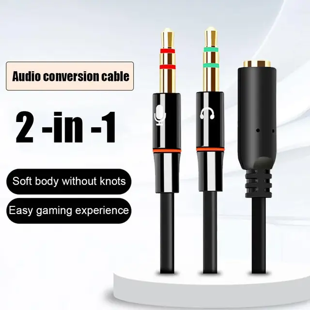 Headphone Microphone Audio Converter Splitter For Computer 3.5mm Female To 2 Dual 3.5mm Male Headphone Mic Audio Y Splitter 1