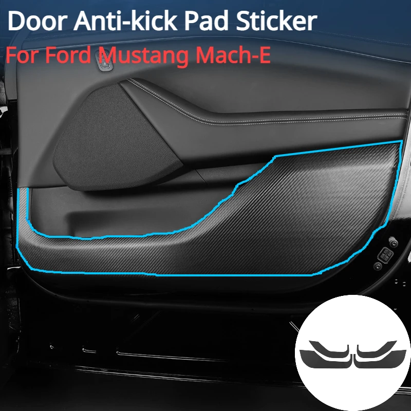 Per Ford Mustang Mach-E Door Anti-Kick Pad Stickers Pellicola Protettiva In Pelle Anti-Sporco Per Bambini Anti Kick Mat Car Interior