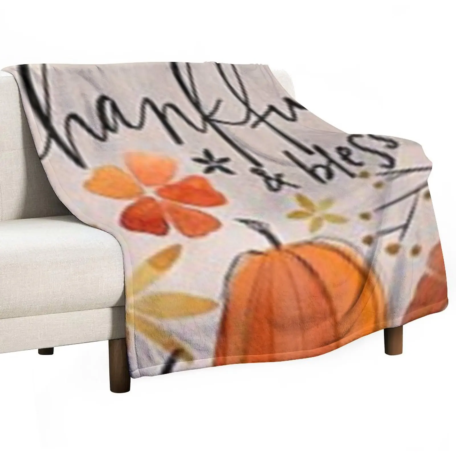 

New Thankful and Blessed Autumn print on home decor, apparel and accessories Throw Blanket Thermal for babies Blankets