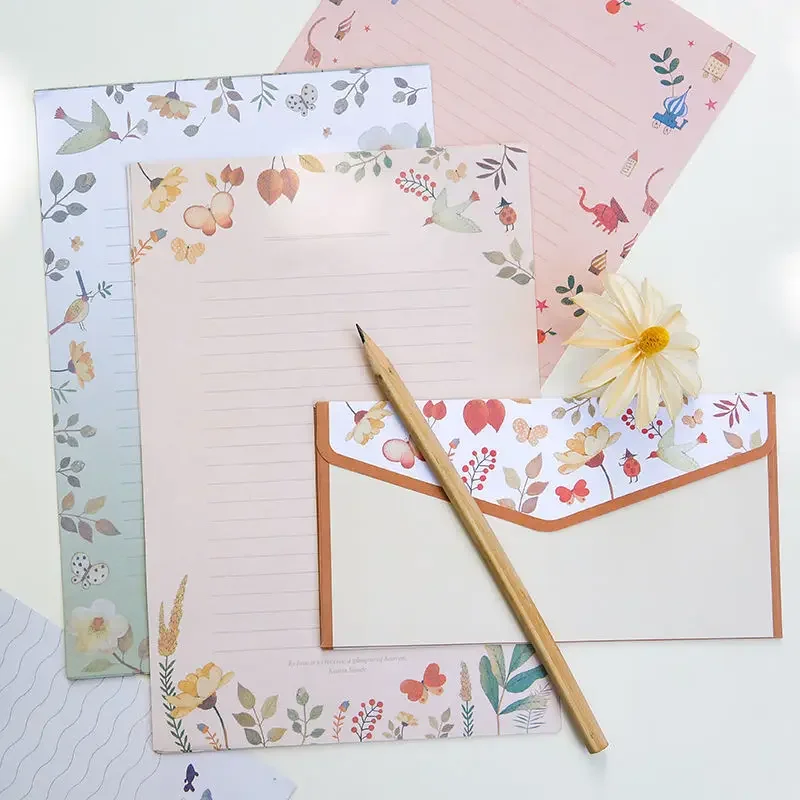 Envelopes Letter Pads Set 9pcs/pack Gift Packaging Cash Envelope Postcard Wedding Invitation Card Cover