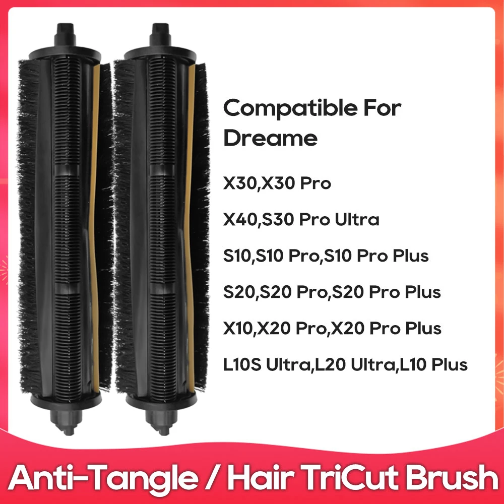TriCut Spazzola Principale Anti-Tangle Per Dreame X40 Ultra, L10s Ultra, L40 Ultra – Ricambio Con Taglio Capelli