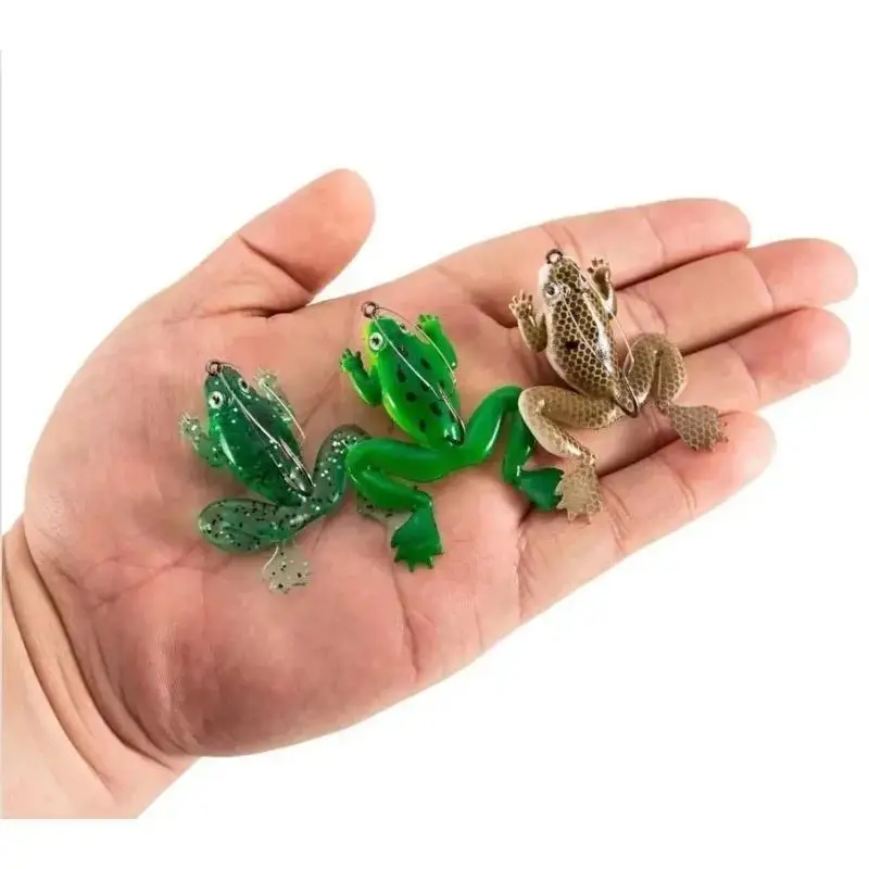 10Pcs Rubber Rubber Frog 6cm/5.2g Soft Fishing Lures CrankBait Tackle Frogs Baits Artifical Silicone Swimbait Outdoor Fishs Tool