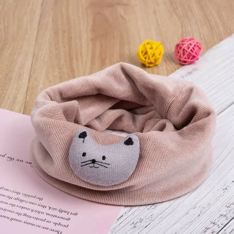 Autumn and Winter Children's Scarf Baby Bib Baby Warm Bib Solid Color Knit for Boys and Girls Shawls 0-8T