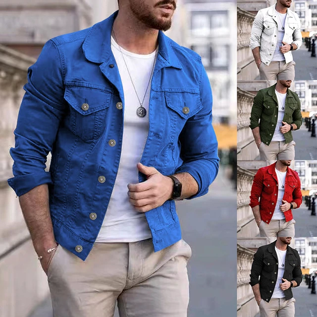 Black White Jean Jacket Mens  White Colour Denim Jacket Mens - Spring  Autumn New - Aliexpress