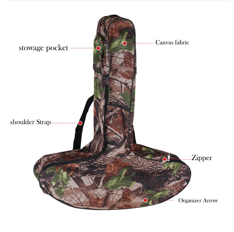 Portable Lightweight Crossbow Bags T Shaped Crossbow Bag Case Backpack Canvas Pouch for Crossbow Hunting Shooting 3