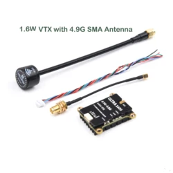 High-Power Long Range FPV VTX Transmitter with Antenna (1.6W with 4.9G SMA)