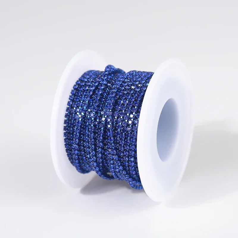 Vibrant Rhinestone Cup Chain with Colorful Base - Luxurious Sewing and Apparel Accessory
