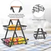 Metal Fruit Basket Fold Household Removable Fruit Baskets Large Capacity Simplicity Beautiful Antirust Kitchen Vegetable Basket 6