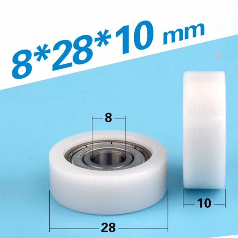 Plastic Coated Nylon Pulley Wheel passive Guide Roller POM Flat Wheel 608 8x28x10mm mini rubber wheels