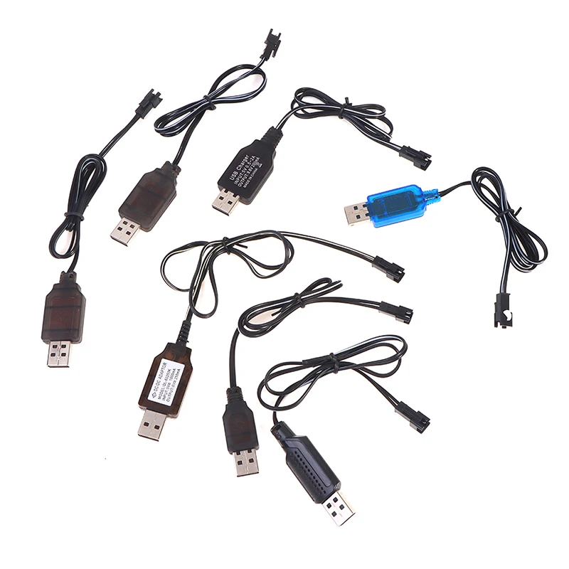 Cabo do carregador USB para bateria de carro, alta qualidade, 3.6-9.6V, 250mA, NMC, NiCd, SM 2P, ficha dianteira, controle remoto, brinquedo elétrico