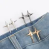 Reusable Waist Buttons Alloy Star Brooches Pins Clip Adjustable Snap Fastener Jeans Detachable Reduce Waist Buckle Tightener 2