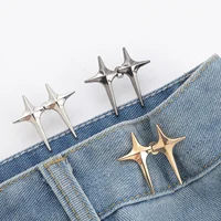 Reusable Waist Buttons Alloy Star Brooches Pins Clip Adjustable Snap Fastener Jeans Detachable Reduce Waist Buckle Tightener 2