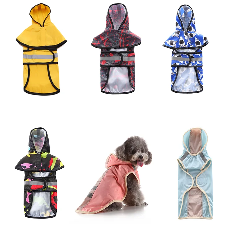 Raincoat reflexivo para cães pequenos, Impermeável impermeável para Pet, Roupas ao ar livre para cães