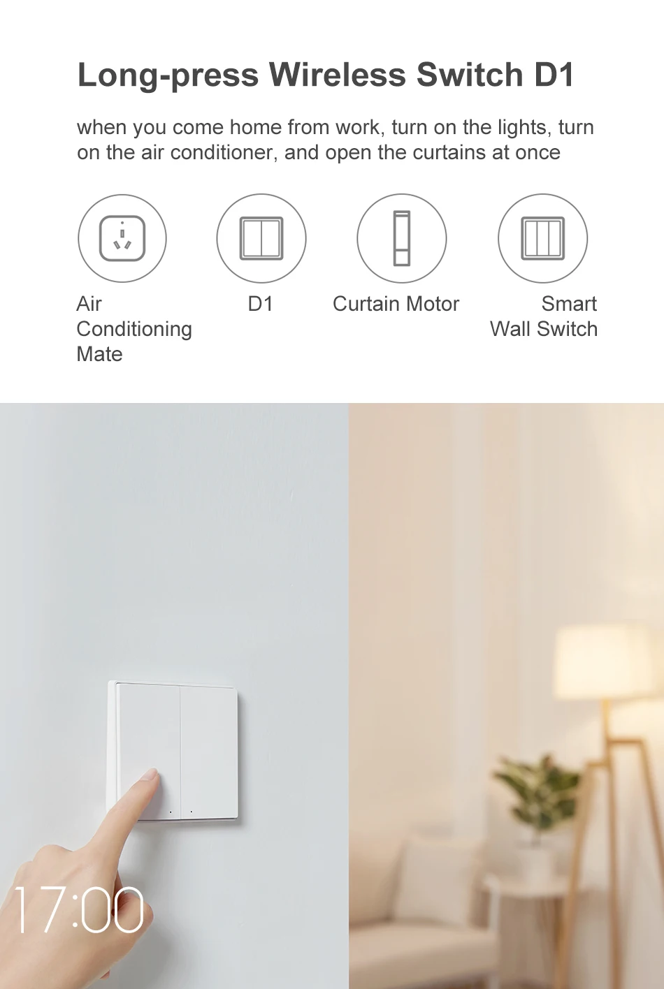 Wall Switch D1 Zigbee Smart Wireless Key Light Button Wifi Remote Control Switc