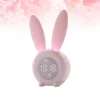 Pink Alarm Clock Table Silicone Charge Student Cartoon Rabbit Shaped Easy Time Setting 1