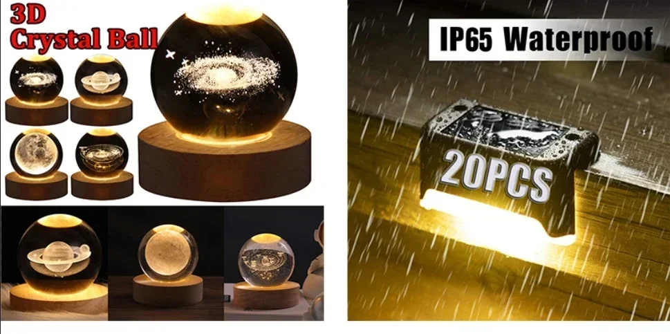 Description Picture 2 of itemWarm White LED Solar Step Lamp Path Stair Outdoor Garden Lights Waterproof Balcony Light Decoration for Patio Stair Fence Light