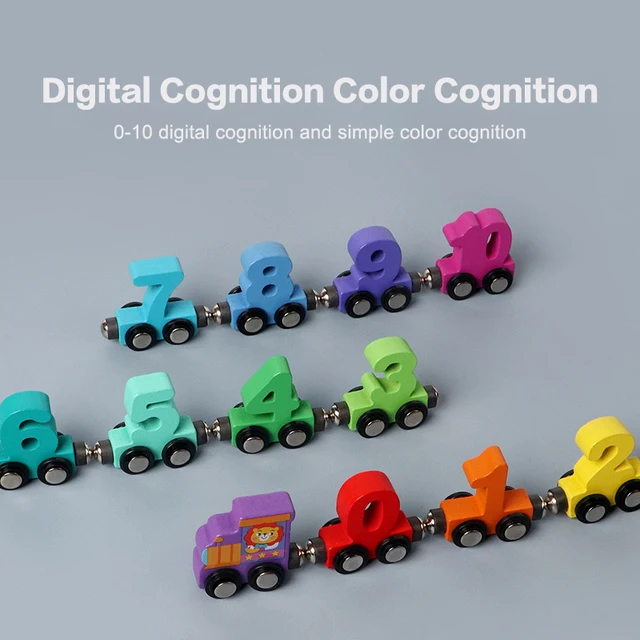 Wooden Magnetic Number Train