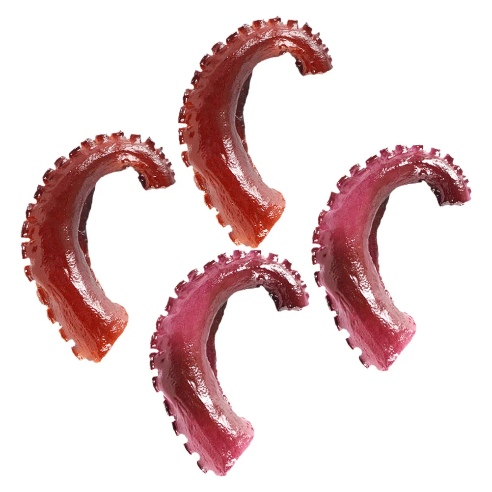 

4 Pcs Bathroom Decorations Simulated Octopus Claw Lifelike Tentacle Model Props Realistic Leg Fake Food Decors