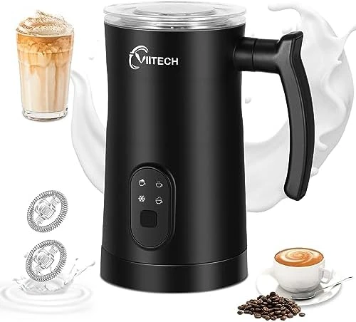 4-in-1 Electric Milk Frother Auto Shut-off 11.8Oz/350ML Hot Cold Milk  Steamer Frother Tem Control for Coffee/Latte/Hot Chocolate