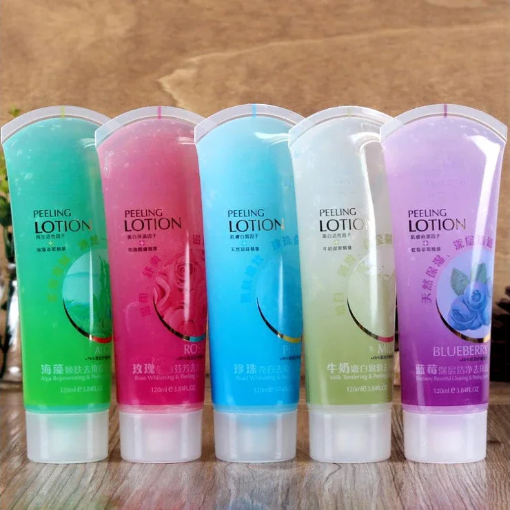 120ml*5pcs Facial Exfoliating Gel Face Scrub Body Exfoliator Peeling Deep Clean Whitening Moist Peeling Lotion