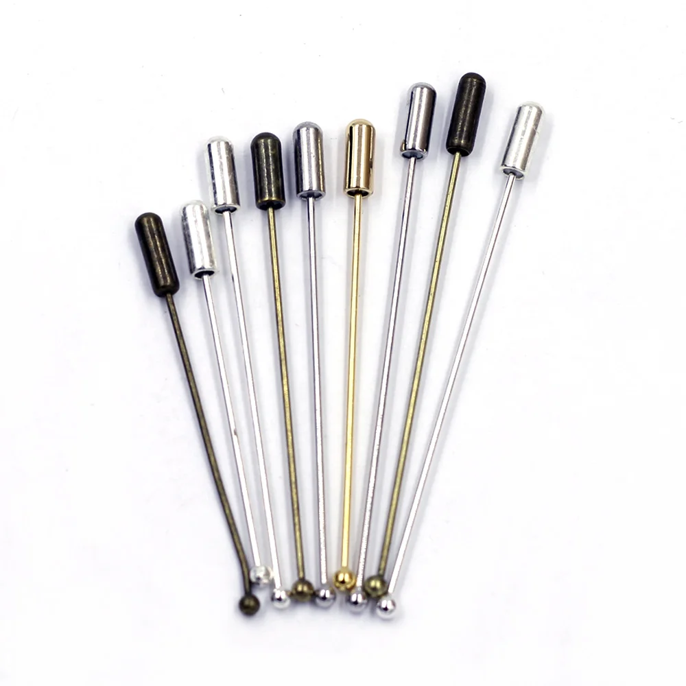 

10Pcs Brooches Safety Pins With Ball Rubber Head Copper Silver Bronze Gold Tone For Jewelry DIY Accessories