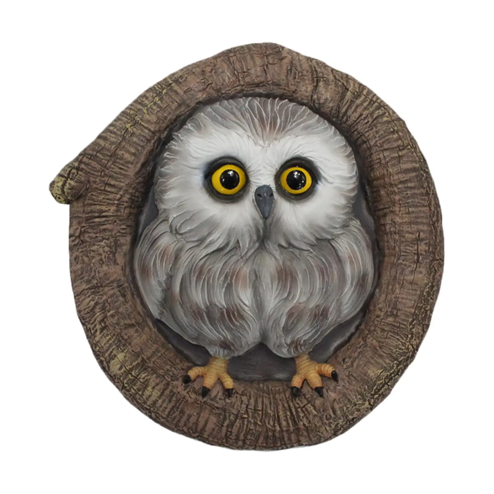 Owl Statue Garden Tree Decoration Hand Painted Water Resistant Gardening Art for Housewarming Gifts Easily Install Multipurpose