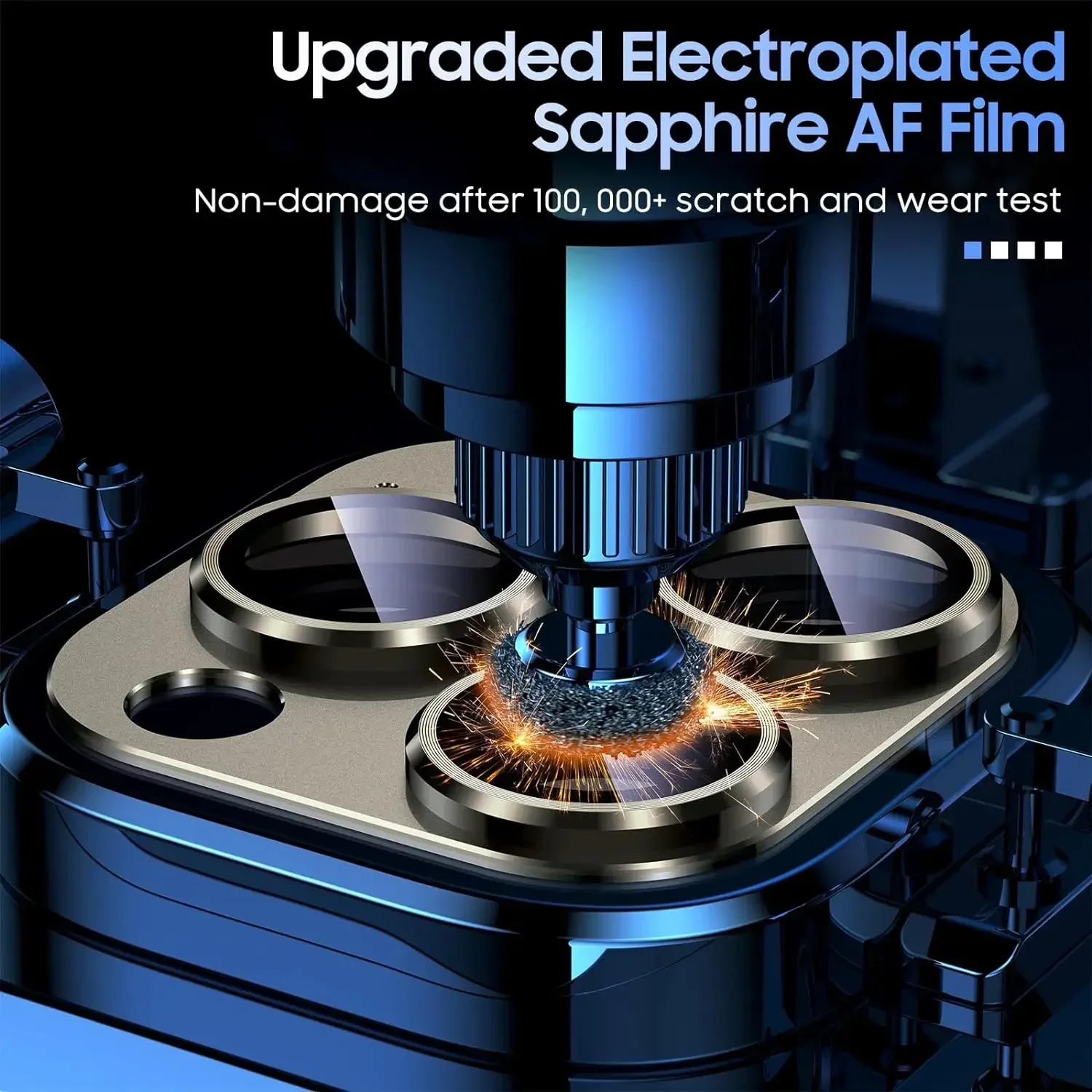 Natural Titanium Gray Metal Camera Lens Protector with Glass Screen Protection