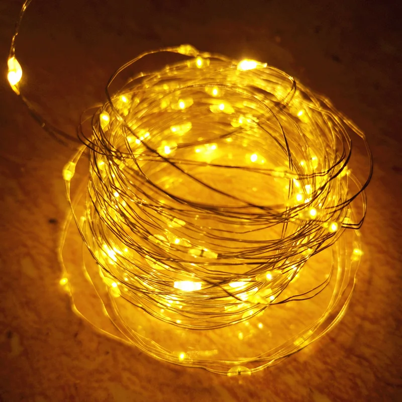 

LED Fairy Lights Wedding Holiday Lights Party String Lights Copper Wire Lights for Christmas Garland Decoration Pink Room Decor