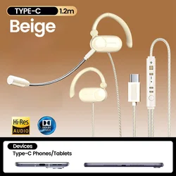Premium In - Ear Wired Headphones with Dual Microphones and Hi - Fi Stereo Sound (Type C White)